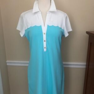 Blue Ibiza Lily Pulitzer polo collared dress.